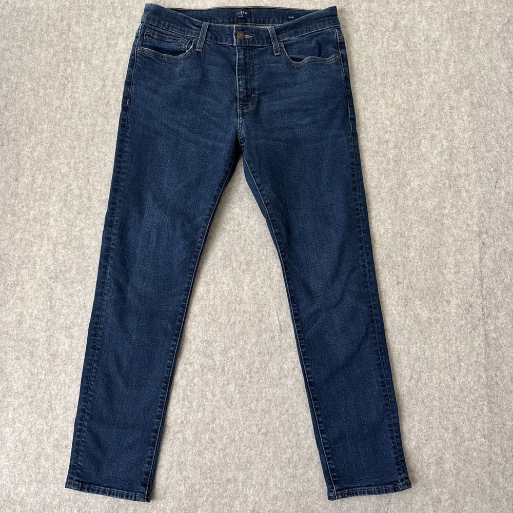 J Crew Flex Jeans Mens Actual 32x28 Dark Wash Slim Fit